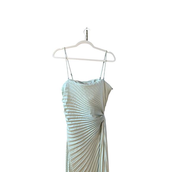 ALC pleated Layla evening dress gown Canary light green size 6/8 - Picture 9 of 13